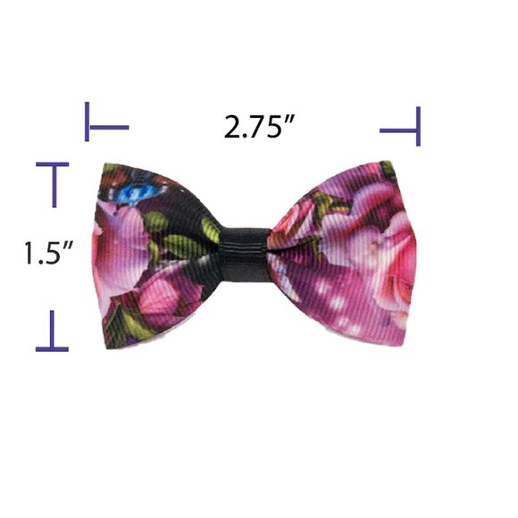 🎀HANDMADE🎀 Set of 6 Lovely Floral Print Hair Bow Clips for Girls,  2.75"x1.5" - Picture 4 of 7